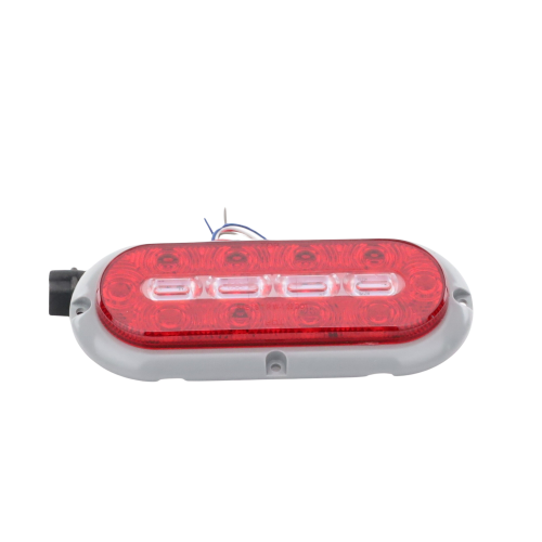 ECCO ED3080AW Plafón Ovalado de 7.5″ Para Camiones de Transporte, 18 LED Ultra Brillantes, Color Rojo/Claro/Ambar