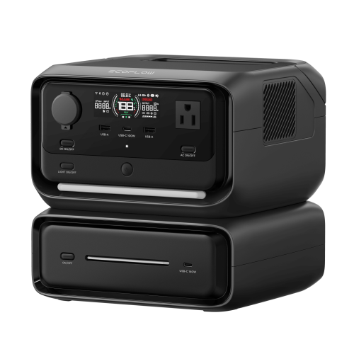 ECOFLOW EFR3MAX EcoFlow River 3 Plus | Estación de Energía Portátil 572Wh Litio LFP, 4 AC 800W (Max. 1600W), 1 USB-C 100W, 3 USB -A 12W, Cargador de Coche 10A, 126W Max., Conectividad WiFi y Bluetooth (App), Carga Solar 220W Max.