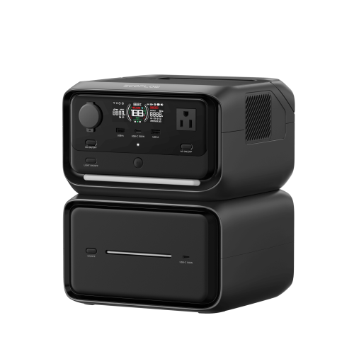 ECOFLOW EFR3MAXPL EcoFlow River 3 | Estación de Energía Portátil 858Wh Litio LFP, 2 AC 300 W (Max. 550W), 1 USB-C 100W, 2 USB -A 12W, Cargador de Coche 8A a 12 o 24V, Conectividad WiFi y Bluetooth (App), Carga Solar 110W Max.