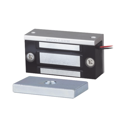 ENFORCER SECOLARM E-941SA-80Q Chapa Magnética de 36 kg (80 Lbs), Uso en Lockers o Gabinetes, 12~24 VDC, Tamaño Miniatura 70x31x19 mm, Protección MOV, Sin Magnetismo Residual, Montaje Completo