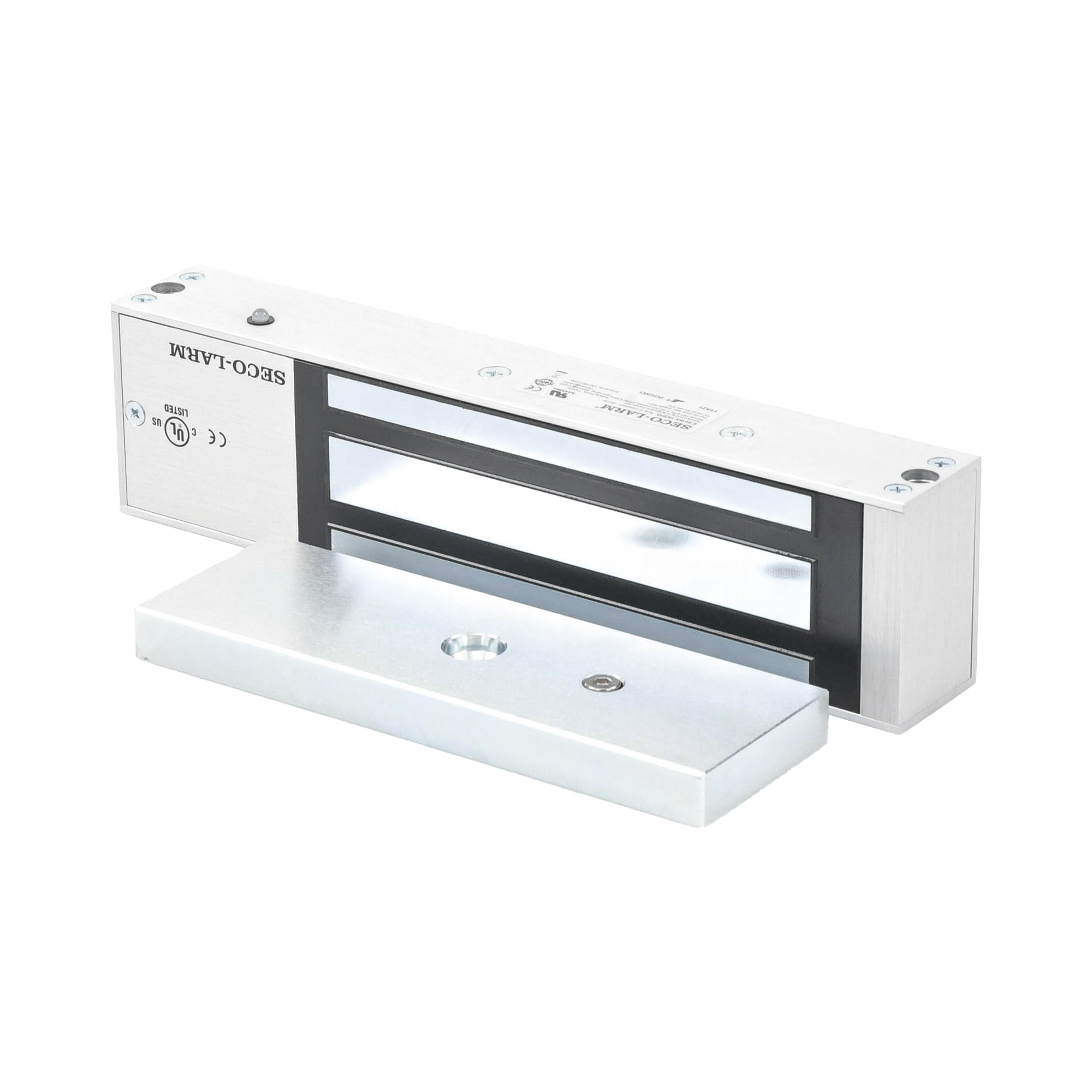 ENFORCER SECOLARM E941SA1K2PQ Chapa Magnética de 1200 Lbs, Sensor de Adherencia, Uso en Interior/ LED Indicador, Alimentación 12/24 Vcd Seleccionable, Sin Magnetismo Residual, UL