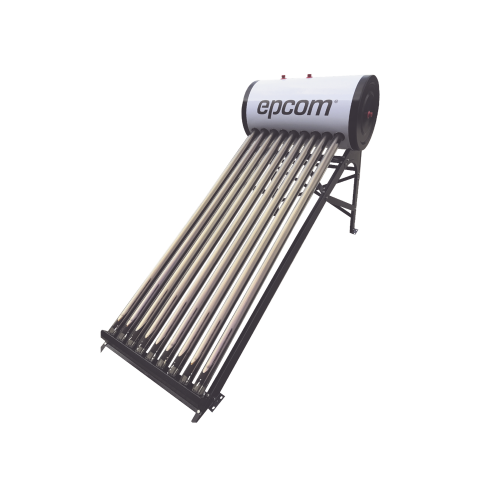 EPCOM STE-LPWH90 Bóiler Solar de 90L, Baja Presión con 9 Tubos de Vacío de Mayor Resistencia y Termotanque Inoxidable de Grado Alimenticio, Resistentes a Granizo de Hasta 25 mm/ l , Incluye Anodo de Magnesio