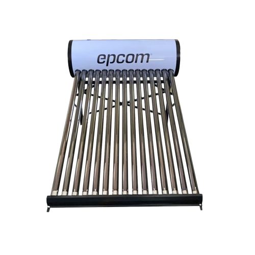 EPCOM STELPWH150 Bóiler Solar de 150L, Baja Presión con 15 Tubos de Vacío de Mayor Resistencia y Termotanque Inoxidable de Grado Alimenticio 150 L Resistentes a Granizo de Hasta 25 mm/ l, Incluye Anodo de Magnesio