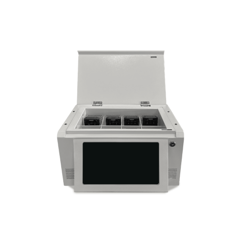 EPCOM XMRA8R3/V2 Estación de Descarga para Cámaras Corporales | 8 Canales de Conexión | Descarga Simultanea | Pantalla Táctil | Almacenamiento Hasta 12TB | Carga y Copia de Seguridad Automática | Compatible con Body Cam XMR-R3.