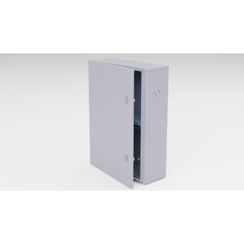 EPCOM INDUSTRIAL GBP02 Gabinete para instalación de 2 Baterías , Fabricado en Lámina Galvanizada, Accesorios para poste (No incluidos)