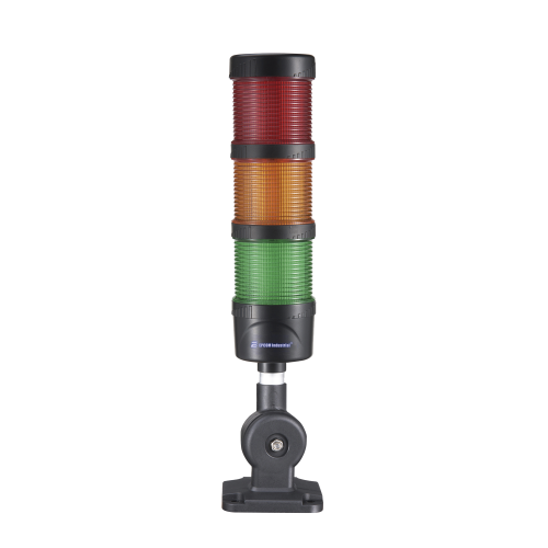 EPCOM INDUSTRIAL SIGNALING EI-3-RAG-24 Torre LED Indicadora de estado de 3 niveles color Rojo, Ámbar y Verde, con Buzzer integrado a 85 dB, a 24 VCD con Montaje incluido de 60 mm de diámetro