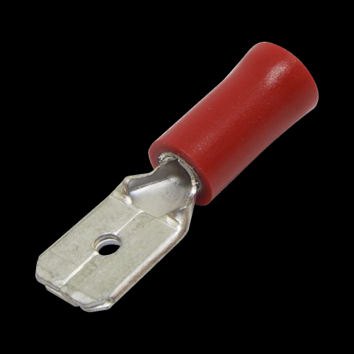 EPCOM POWERLINE AE51242 Terminal tipo macho aislada, 22 – 16 AWG, Rojo, Paquete de 25 piezas.