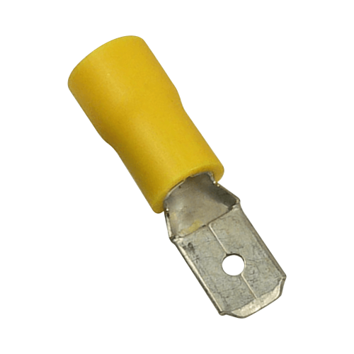 EPCOM POWERLINE AE55121 Terminal tipo macho aislada, 12 – 10 AWG, Amarillo, Paquete de 25 piezas.