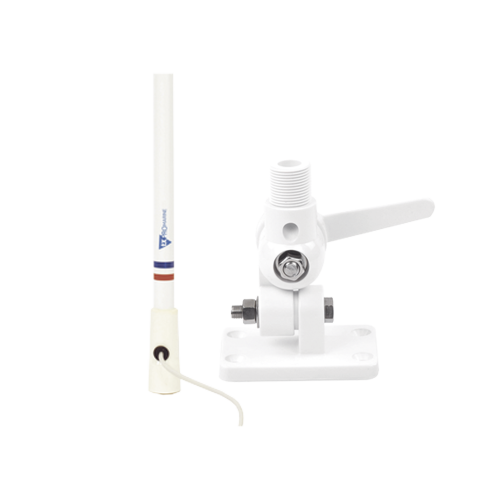 TXPROMARINE TX-5206-SYS/86 Antena marina VHF en fibra de vidrio en rango de 156 a 163 MHz con 4.5 metros de cable, Incluye: montaje de trinquete de nylon y conector PL-259 macho.
