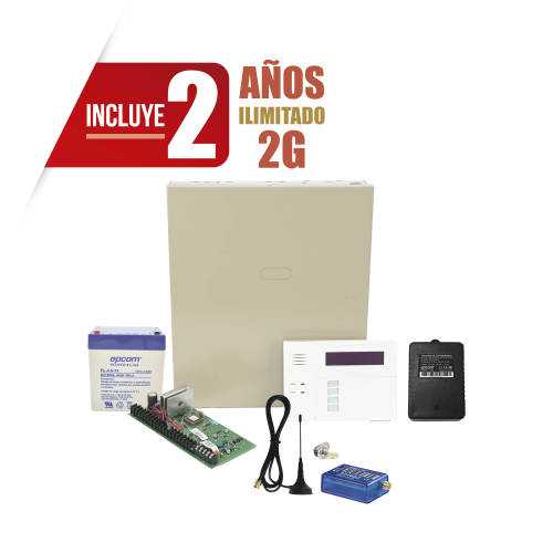 HONEYWELL HOME RESIDEO VISTA48MINI2/60RF2Y (2 Años datos ILIMITADO INCLUIDO) Kit Vista48LA con comunicador MINI012G, Teclado, Gabinete, Bateria y Transformador