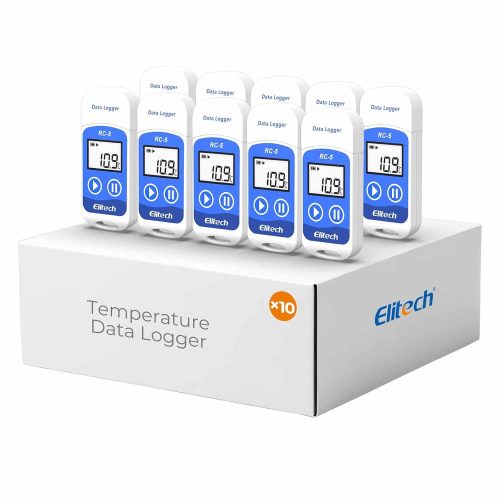 ELITECH RC-5 - REGISTRADOR DE DATOS DE TEMPERATURA USB (32000 PUNTOS, ALTA PRECISIÓN, PAQUETE DE 10)