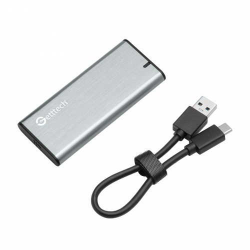 GETTECH GABINETE DE DISCO DURO GCE-M231-01 M.2, SATA, USB TIPO-C, ALUMINIO, GCE-M231-01