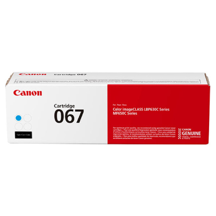 Toner Canon 067 Rendimiento 1250 Páginas Cian 013803341782