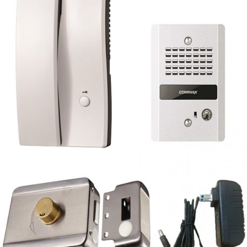 COMMAX CDV43K2P- Kit de videoportero incluye monitor CDV43K2 de 4.3 pulgadas con auricular para respuesta con audio y video desde frente de calle DRC40K, funcion de apertura de puerta, soporta segundo monitor y auricular DP4VHP #HD3