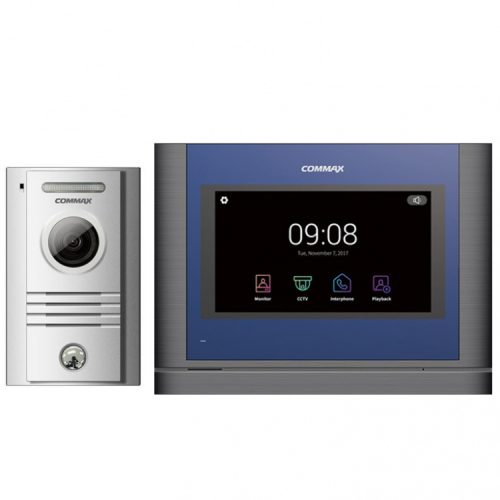 COMMAX CDV43K2DRC4LN - Kit de videoportero Commax a color con monitor de 4.3 pulgadas y auricular, frente de calle, comunicación con audio y video, función de apertura de puerta no requiere configuración #CX