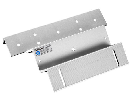 YLI YM180NLEDPACK - Paquete de Cerradura Magnética YM180NLED y Soporte de Fijación tipo ZL / Fuerza de Sujeción 180kg (350LB) / Para puertas de madera, vidrio y metálicas