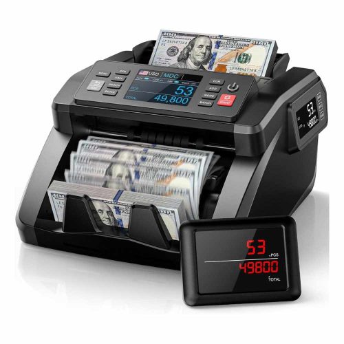 MÁQUINA DE CONTADOR DE DINERO CON DENOMINACIÓN MIXTA, CONTADOR DE VALOR, CONTADOR DE EFECTIVO CON TRES PANTALLAS, DETECCIÓN DE FALSIFICA