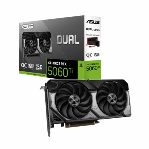 TARJETA DE VIDEO ASUS NVIDIA GEFORCE RTX 5060 TI DUAL OC, 16GB 128-BIT GDDR7, PCI EXPRESS 5.0, 90YV0MH0-M0AA00