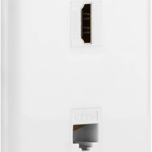Placa de pared Ethernet HDMI, 1 puerto Cat 6 RJ45 Keystone 1 puerto HDMI Keystone toma de pared