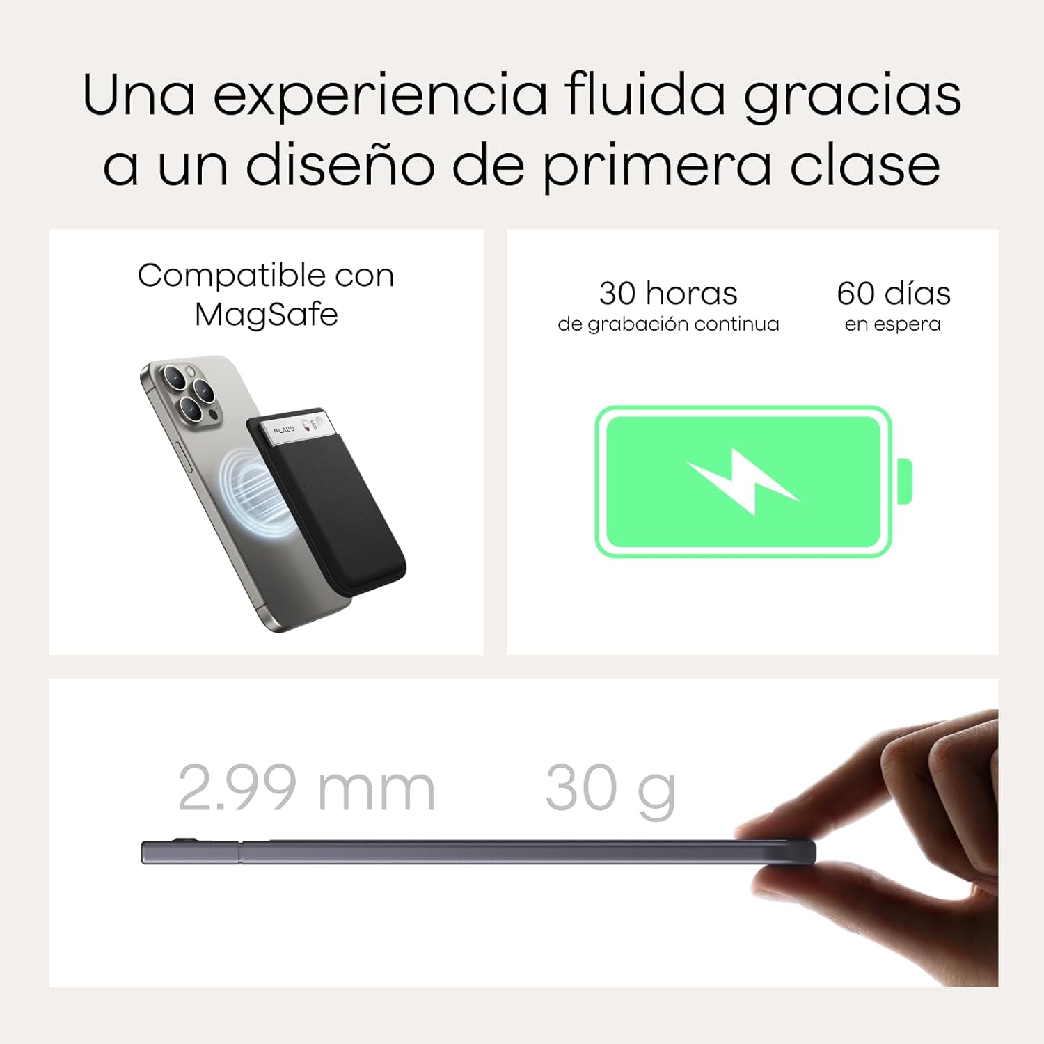 Plaud Note Grabadora de Voz Profesional con IA – Transcribe, Resume, 64GB, 112 Idiomas, Control por App (Incluye Funda de Protección) - Image 2