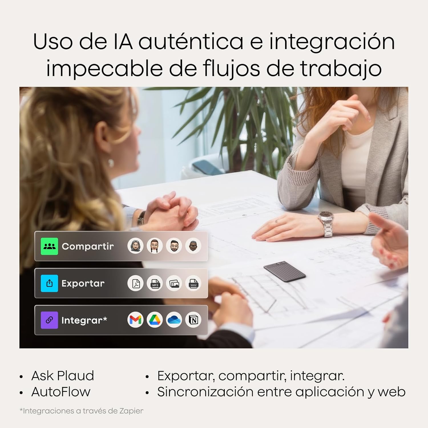 Plaud Note Grabadora de Voz Profesional con IA – Transcribe, Resume, 64GB, 112 Idiomas, Control por App (Incluye Funda de Protección) - Image 3