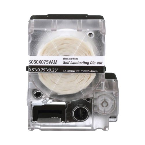 CASETE PANDUIT DE 425 ETIQUETAS AUTOLAMINADAS DE 12.7 X 19.1 MM (0.5 X 0.75 PULGADAS), PARA CABLES DE 2 A 4 MM (0.08 A 0.16 PULGADAS) DE DIÁMETRO, ÁREA DE IMPRESIÓN COLOR BLANCO, S050X075VAM