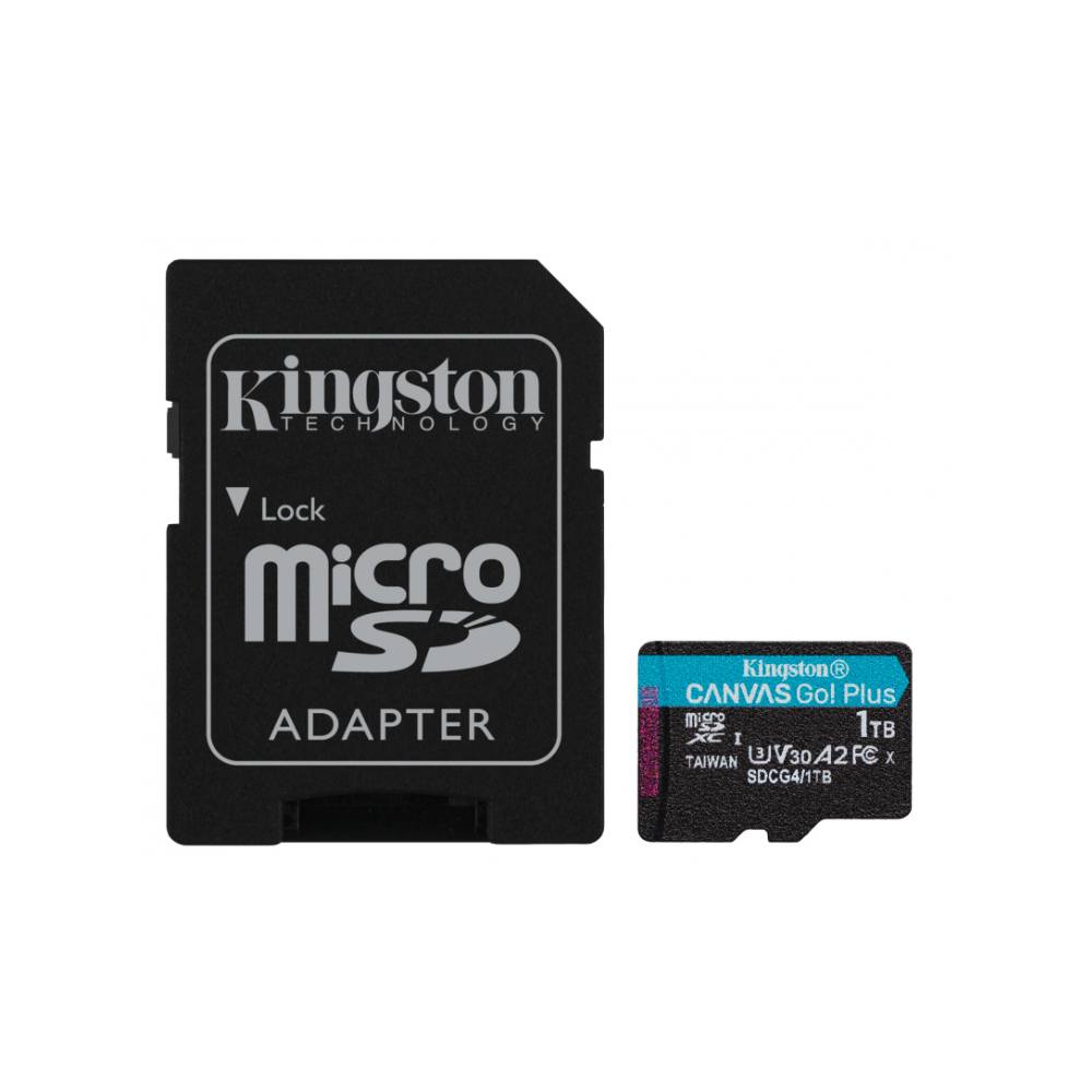 MEMORIA FLASH KINGSTON CANVAS GO! PLUS, 1TB MICROSD UHS-I CLASE 10, CON ADAPTADOR, SDCG4/1TB