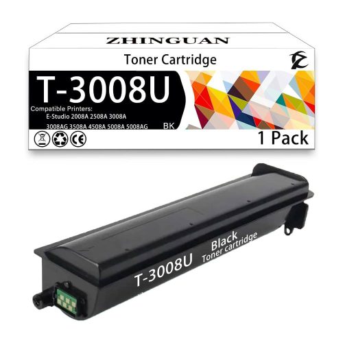 T-3008U - CARTUCHO DE TÓNER NEGRO REMANUFACTURADO FUNCIONA PARA TOSHIBA E-STUDIO 2008A 2508A 3008A 3008AG 3508A 4508A 5008A 5008AG (PAQUETE DE 1)