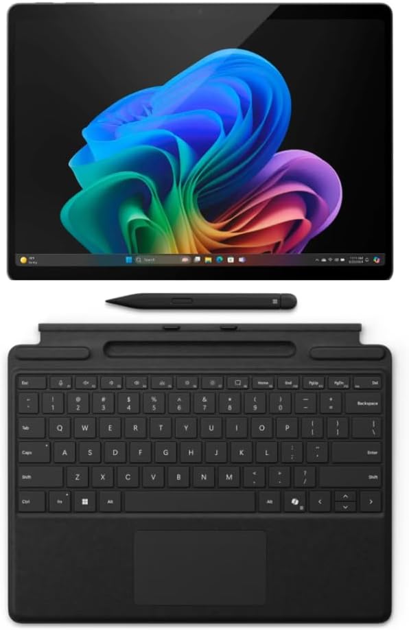 MICROSOFT SURFACE PRO 11 PC COPILOT+ DE 13” CON TECLADO PRO NEGRO Y PLUMA SLIM – SNAPDRAGON X PLUS – 16GB RAM – 512GB SSD – WINDOWS 11 PRO – TABLET AI DE ALTO RENDIMIENTO