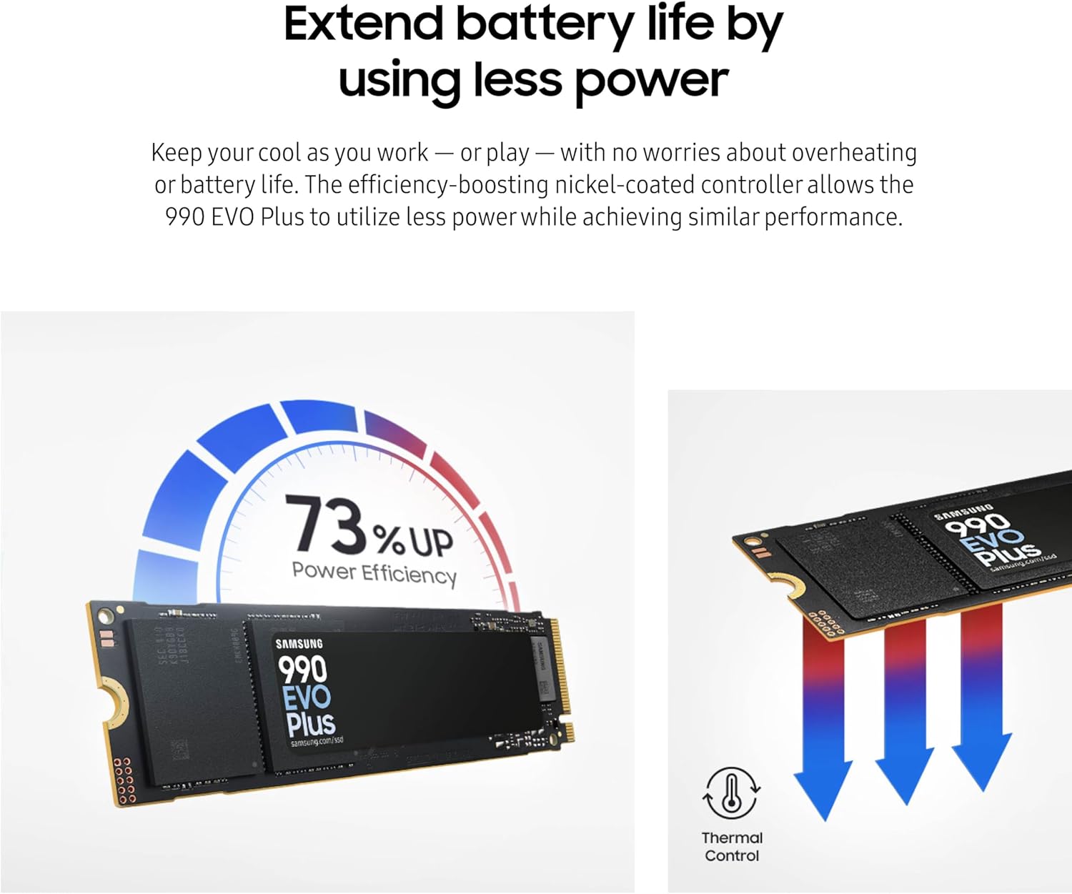 SSD SAMSUNG 990 EVO PLUS 2TB M.2 NVME PCIe GEN 4x4 / GEN 5x2 – HASTA 7250 MB/S LECTURA Y 6300 MB/S ESCRITURA – TURBOWRITE 2.0 Y CONTROL TÉRMICO AVANZADO - Image 4