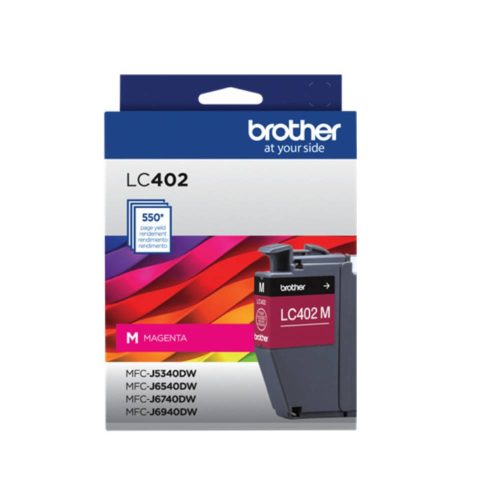 CARTUCHO BROTHER LC402M MAGENTA, 550 PÁGINAS, LC402M