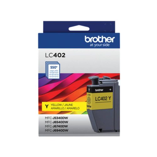CARTUCHO BROTHER LC402Y ALTO RENDIMIENTO AMARILLO, 550 PÁGINAS, LC402Y