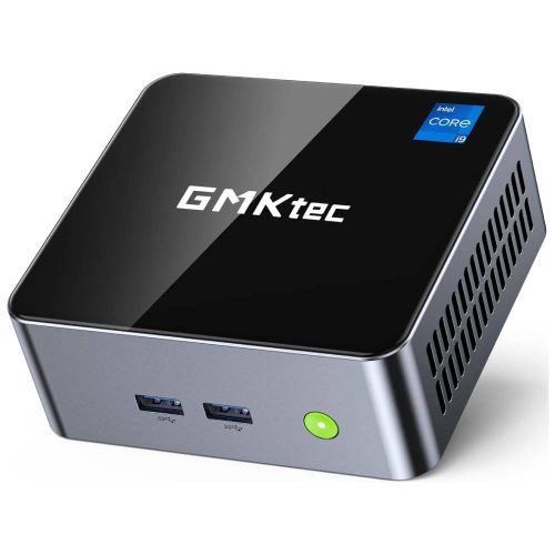 MINI COMPUTADORA DE ESCRITORIO GMKTEC, M3 INTEL CORE I5 12450H (8C/12T, HASTA 4.40GHZ) MINI PC 16GB DDR4 (8GB*2) 512GB SSD, 2X HDMI 4K, 4X USB 3.2, USB-C, WIFI 6, BT 5.2, RJ45 2.5G NEGRO