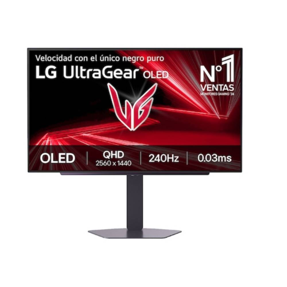 MONITOR GAMER LG ULTRAGEAR OLED 27, 2560X1440, G-SYNC FREESYNC, 240HZ, HDMI DISPLAYPORT, NEGRO, 27GX704A-B
