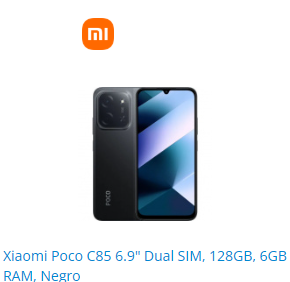 XIAOMI POCO C85 6.9” DUAL SIM – 6GB RAM – 128GB ALMACENAMIENTO – PANTALLA AMPLIA – COLOR NEGRO – SMARTPHONE DE ALTO RENDIMIENTO
