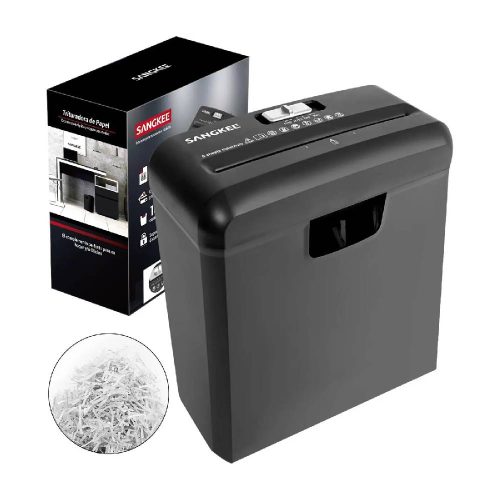 TRITURADORA DE PAPEL Y TARJETAS DE CRÉDITO SANGKEE, TRITURADORA CON CAPACIDAD PARA 6 HOJAS Y PAPELERA DE 10L, MÁQUINA TRITURADORA DE CORTE A RAYAS PARA PAPEL/TARJETA DE CRÉDITO/GRAPAS/CLIP DE PAPEL