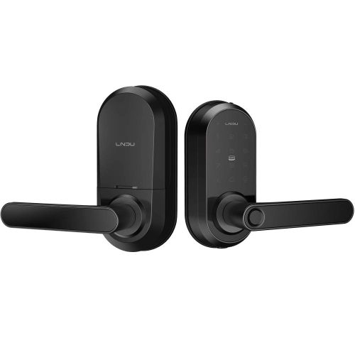 CERRADURA INTELIGENTE WI-FI, ESCÁNER DE HUELLA DIGITAL, TECLADO TÁCTIL, COMPATIBLE CON APP, 8 BATERÍAS AA, PUERTA INTERIOR Y EXTERIOR, FUNCIÓN NORMALMENTE ABIERTO, FCC CLASE B