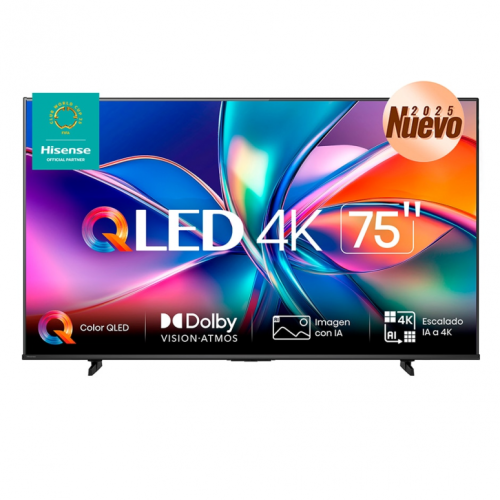 Hisense Smart TV QLED 75QD6QV 75", 4K Ultra HD, Negro
