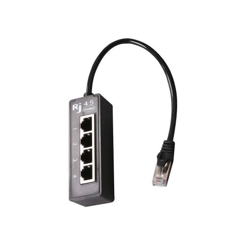 DIVISOR DE RED, NETDIVISOR, MXNTV-001, 1PZA, DIVISOR RJ45 1-4, HASTA 100MBPS, INTERIOR, NEGRO, PLÁSTICO Y METAL