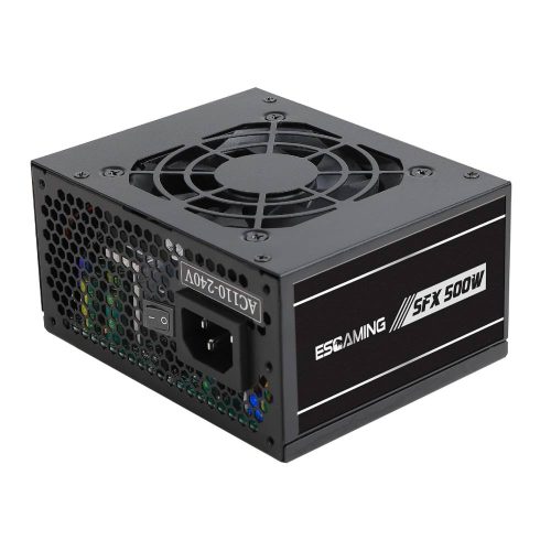ESGAMING SFX 500W / MINI ITX/MICRO ATX, PFC ACTIVO DE RANGO COMPLETO DE 110-240V, BAJO RUIDO DE COMPUTADORA PARA JUEGOS DE COMPUTADORA SFX FACTOR DE FORMA FUENTE DE ALIMENTACIÓN PARA COMPUTADORA