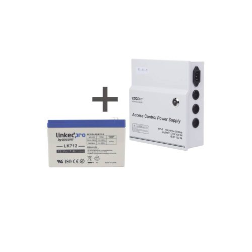 KIT EPCOM FUENTE REGULADA DE 11 - 15 V @ 5A, CAPACIDAD DE RESPALDO, MODELO ACPST1205 + BATERÍA INCLUIDA LK712, ACPST1205/K