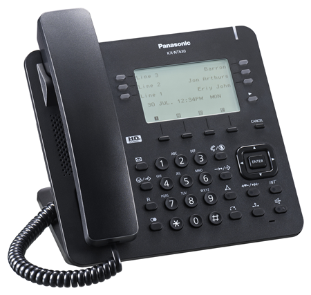 TELÉFONO IP PANASONIC KX-NT630 NEGRO PARA COMUNICACIONES EMPRESARIALES, NUEVO EN CAJA ORIGINAL
