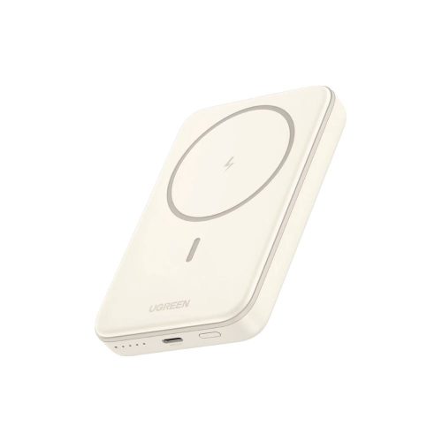 POWER BANK UGREEN MAGSAFE DE 10000MAH, 20W, CARGA INALÁMBRICA Y POR CABLE USB-C, SISTEMA DE PROTECCIÓN INTELIGENTE, TECNOLOGÍA DE CARGA RÁPIDA, ULTRA DELGADO, ULTRA LIGERO, COMPATIBLE CON IPHONE 15/14/13/12, COLOR BEIGE, 25208B