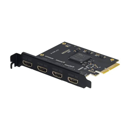 TARJETA DE CAPTURA DE VÍDEO QUAD HDMI PCIE - FUNCIONA EN 4 CANALES SIMULTÁNEAMENTE, COMPATIBLE CON LINUX/WIN11, TARJETA DE CAPTURA INTEGRADA