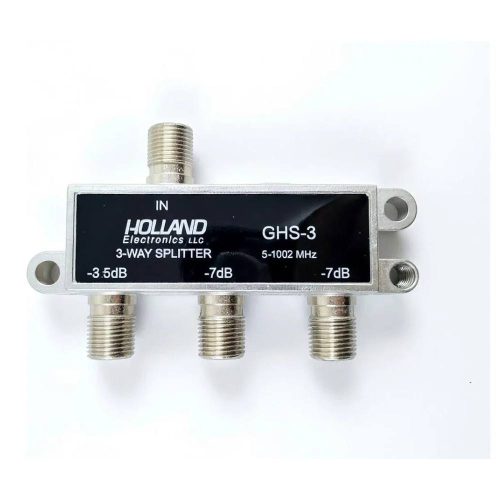 DIVISOR COAXIAL 1 ENTRADA 3 SALIDAS HOLLAND GHS-3 NEGRO