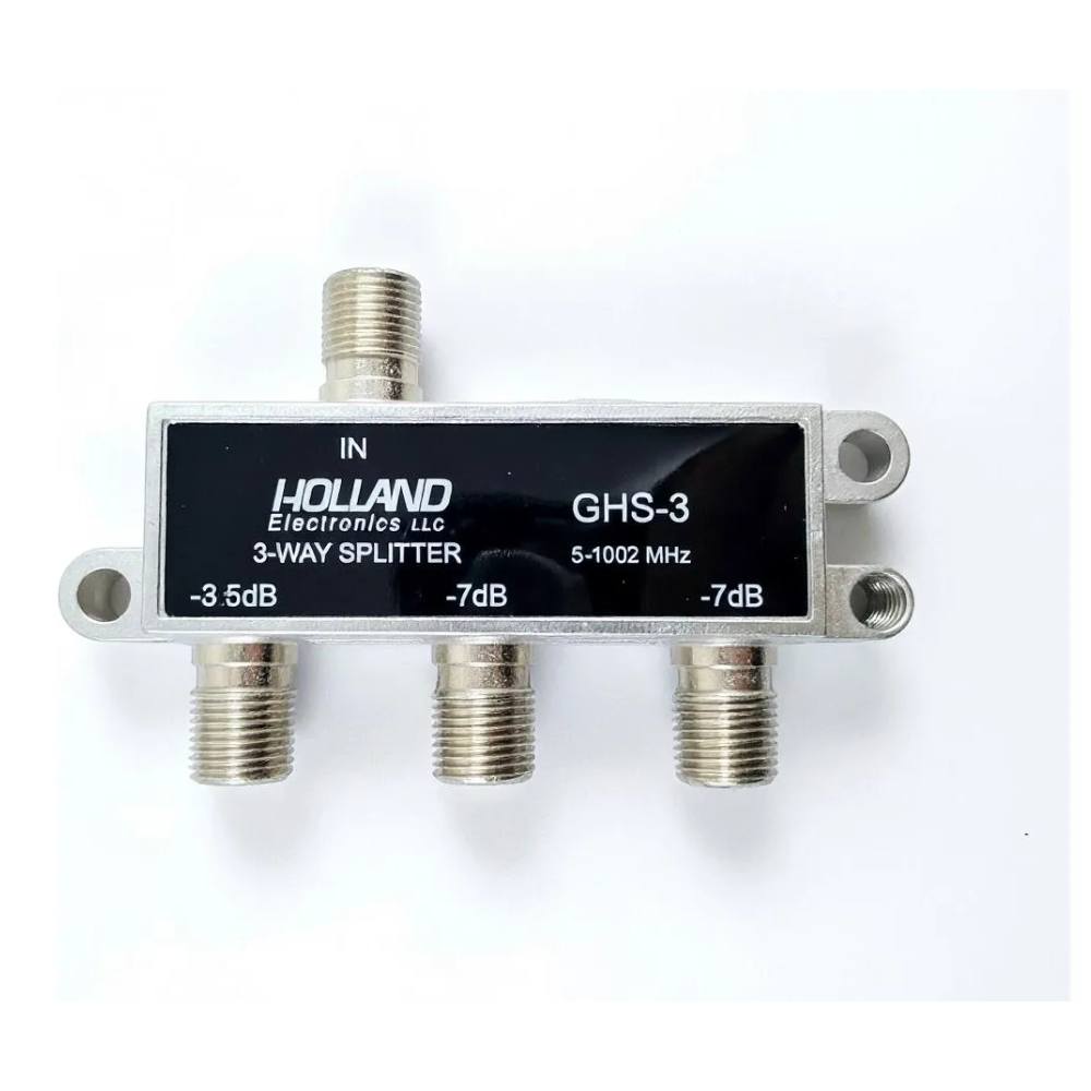 DIVISOR COAXIAL 1 ENTRADA 3 SALIDAS HOLLAND GHS-3 NEGRO
