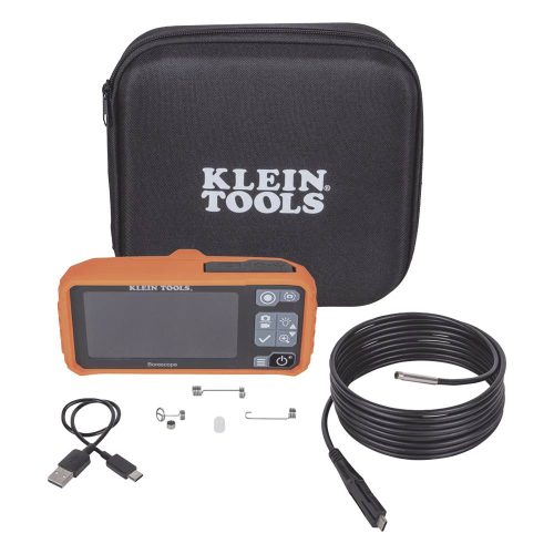 KLEIN TOOLS CÁMARA BOROSCOPIO DE INSPECCIÓN 5.5MM 720P USB-C, LCD 4.3" COLOR, CUELLO DE CISNE NYLON DE 10' (3M) CON IMÁN, ESPEJO, 6 LED&ACUTE;S. BATERÍA IO-LI RECARGABLE. IDEAL EN ELECTRICIDAD, HVAC, PLOMERÍA Y AVIACIÓN, ET17