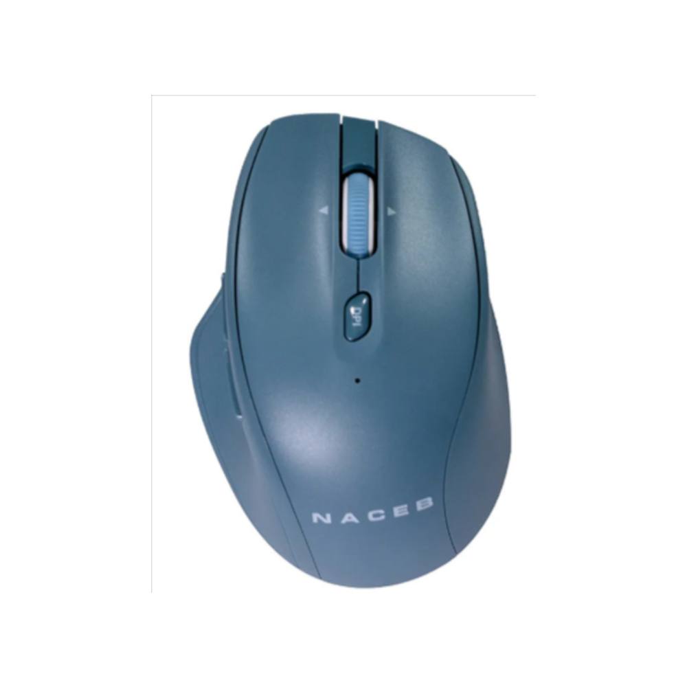 MOUSE ERGONÓMICO NACEB NA-0139A, INALÁMBRICO, ÓPTICO, 1.600DPI, RF INALÁMBRICO, AZUL, NA-0139A