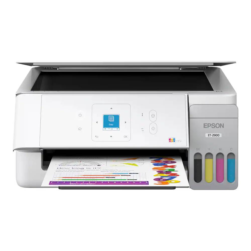 MULTIFUNCIONAL EPSON ECOTANK ET-2900, COLOR, INYECCIÓN DE TINTA, TANQUE DE TINTA, INALÁMBRICO, PRINT/COPY/SCAN, C11CL63202