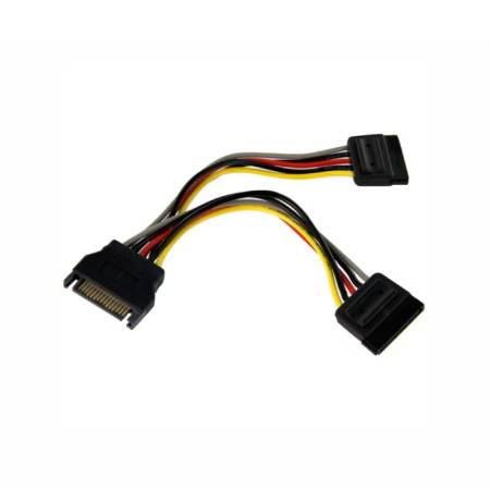 STARTECH.COM CABLE ADAPTADOR BIFURCADOR SPLITTER DE ALIMENTACIÓN SATA 0.15 M, 1X SATA MACHO A 2X SATA HEMBRA